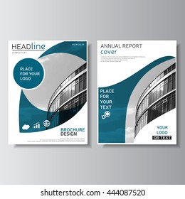 Blue annual report cover. Brochure design. Leaflet template. Flyer layout. Magazine cover, poster template, corporate identity. Vector illustration, eps 10