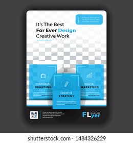 Blue annual report Leaflet Brochure Flyer template design, book cover layout design, Abstract blue green presentation