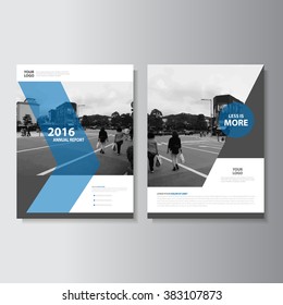 Blue annual report Leaflet Brochure Flyer template A4 size design, book cover layout design, Abstract blue presentation templates