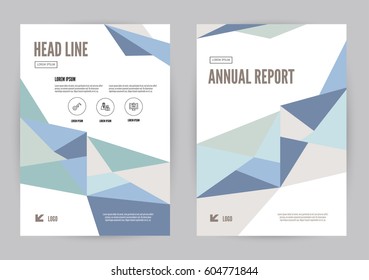 Blue annual report Leaflet Brochure Flyer template A4 size design, book cover layout design, Abstract presentation templates. flat geometric vector