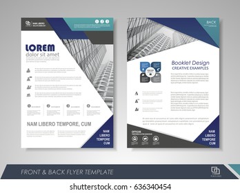 Blue annual report leaflet brochure flyer template design, book and magazine cover layout design, abstract business presentation template design. Easily editable vector format.