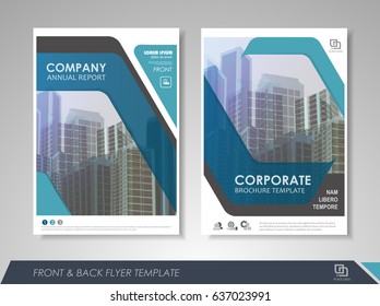 Blue annual report leaflet brochure flyer template design, book and magazine cover layout design, abstract business presentation template design. Easily editable vector format.