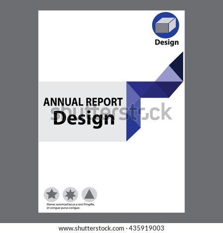 blue annual report title page sample stock vector royalty free sample report title page