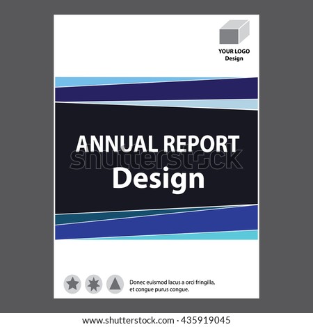 blue annual report title page sample stock vector royalty free title page design templates