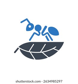 Blue Ant Leaf Icon Isolated On White Background
