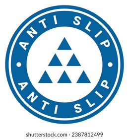 Blue Anti Slip einzeln auf Rundstempeln mit Pyramid Symbol, Vektorgrafik