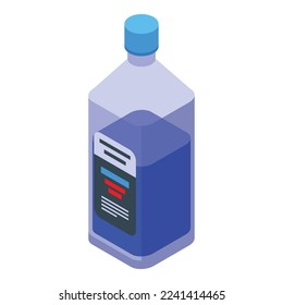 Vector isométrico del icono azul anticongelante. Servicio de coches. Servicio de radiador