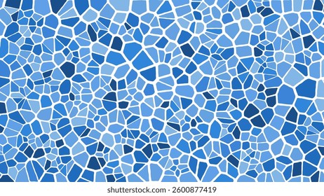 Blue Antique Greek Tiles Mosaic Pattern. Decorative Ancient Stone Ornament. Stone Pebble Mosaic Template for Interior Exterior Designs, Wrapping Paper. Vector Illustration.