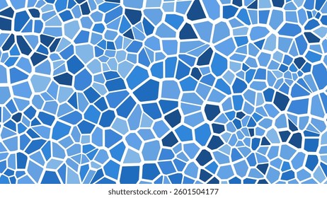Blue Antique Greek Tiles Mosaic Pattern. Decorative Ancient Stone Ornament. Stone Pebble Mosaic Template for Interior Exterior Designs, Wrapping Paper. Vector Illustration.