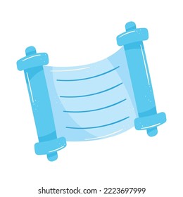 blue antique papyrus roll isolated icon