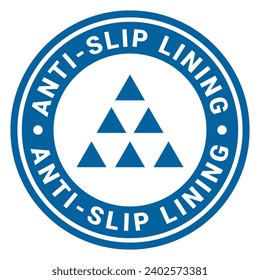 Blaues Anti-Slip-Futter einzeln auf Rundstempeln mit Pyramid-Symbol, Vektorgrafik