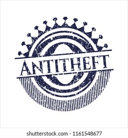 Blue Antitheft distress rubber grunge stamp