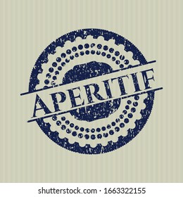 Blue Aperitif distressed rubber stamp with grunge texture