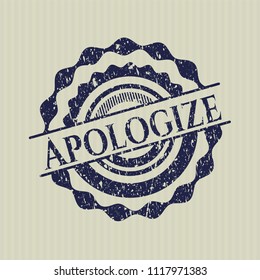 Blue Apologize distress rubber grunge texture seal