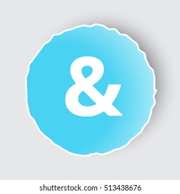 Blue app button with Ampersand  icon on white.