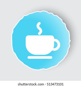 Blue app button with Coffee icon on white.