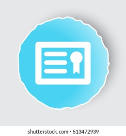Blue app button with Diploma icon on white.