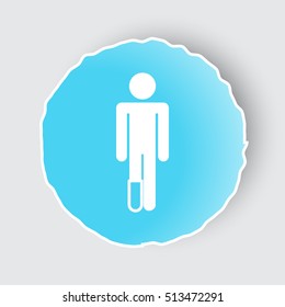 Blue app button with Foot icon on white.