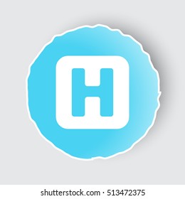 Blue app button with Helicopter Platform icon on white.