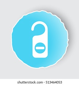Blue app button with Hotel Hanger icon on white.