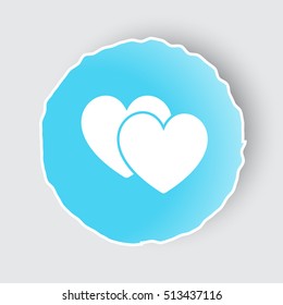 Blue app button with Love Sign icon on white.