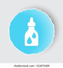 Blue app button with Medicine Bottle icon on white.