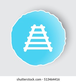 Blue app button with Railroad icon on white.