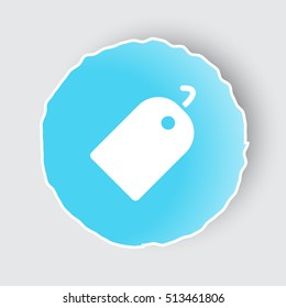 Blue app button with Tag icon on white.