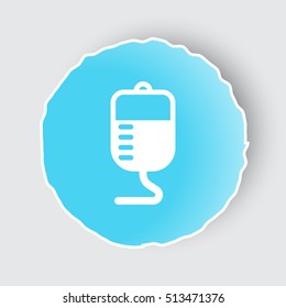 Blue app button with Transfusion icon on white.