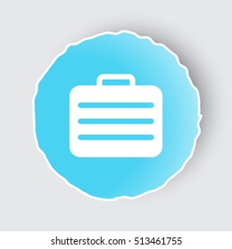 Blue app button with Travel Case icon on white.
