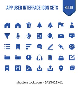 Blue App User Interface Icon Sets (Solid)