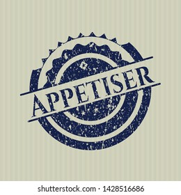 Blue Appetiser distressed rubber seal with grunge texture