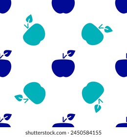 Blue Apple icon isolated seamless pattern on white background. Excess weight. Healthy diet menu. Fitness diet apple.  Vector