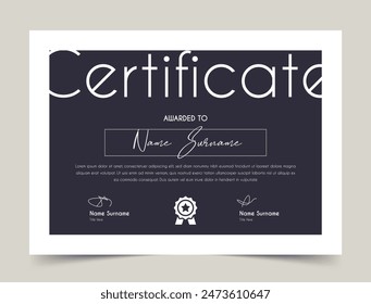 Blue Appreciation Achievement Certificate Template Design, clean and modern pattern, a4 template