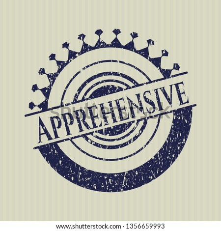 Blue Apprehensive grunge style stamp