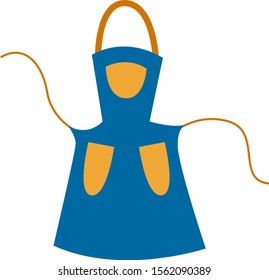 Blue apron, illustration, vector on white background.