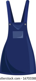 Blue apron, illustration, vector on white background.