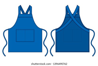 Blue Apron Vector for Template 
: Flat View