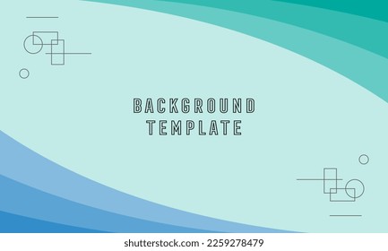 Blue aqua abstract vector background template. Modern design for presentation template, background, walls. Editable background.