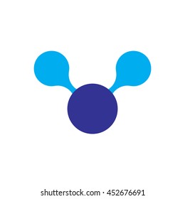 Blue aqua connected dot corporate digital liquid vector abstract logo can be use for company brand, design element, and others