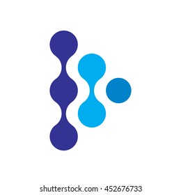 Blue aqua connected dot corporate digital liquid vector abstract logo can be use for company brand, design element, and others