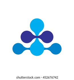 Blue aqua connected dot corporate digital liquid vector abstract logo can be use for company brand, design element, and others