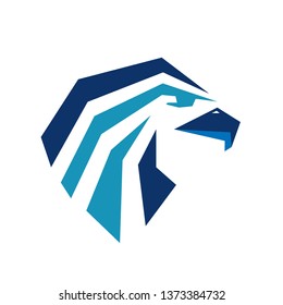 Blue Aqua Eagle Head Star Logo