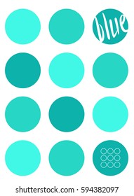 Blue, aqua and emerald tone circles.