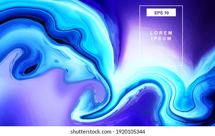 Blue aqua marble artwork background. Splash sea paint liquid nature with alcohol ink craft design.