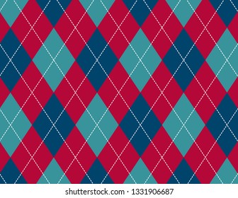 Blue, Aqua And Red Argyle Banner