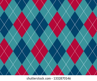 Blue, Aqua and Red Argyle Banner