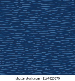 Blue Aqua Water Waves Vector Pattern Seamless Background, Hand Drawn Sketchy Liquid Illustration for Trendy Home Decor, Yacht Fashion Prints, Maritime Ocean Gift Wrap, Nature Wallpaper, Beach Apparel