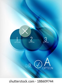 Afiche de negocios diseñado por la ola azul acuática. Ilustración de las ondas borrosas de color azul en blanco