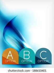 Blue aqua wave designed business poster. Illustration of blue color blurred waves on white
